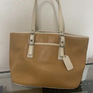 Leather Carmel Coach Medium Satchel